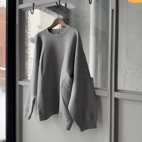 ssstein　  COTTON DOUBLE KNIT TUCKED CREW NECK LS