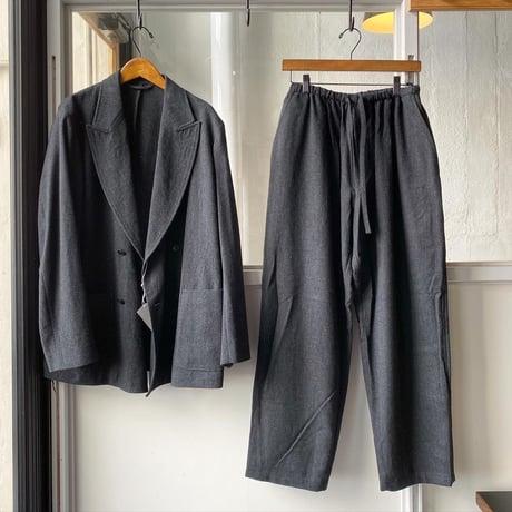 COMOLI   強縮ウール ドローストリングパンツ