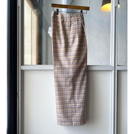 AURALEE  WOOL RECYCLE POLYESTER SHEER CHECK PANTS  A21SP02RC  (womens)