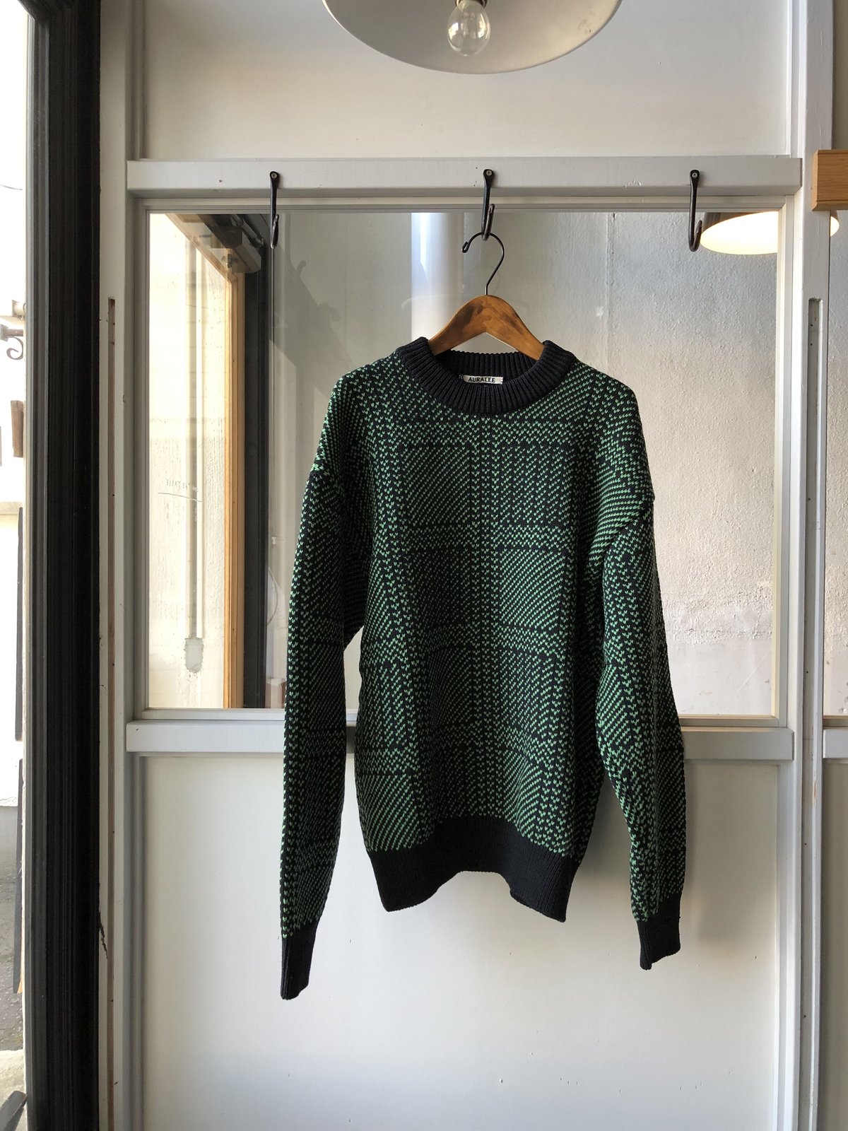 AURALEE HARD TWIST MERINO JACQUARD KNIT - トップス