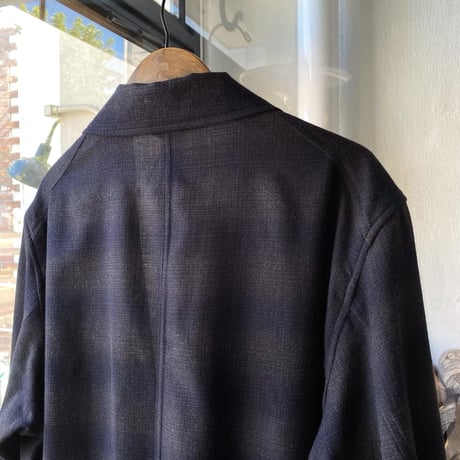 COMOLI   ウールチェック ショールカラージャケット