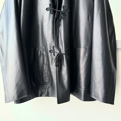 COMOLI　レザー スタンドカラージャケット