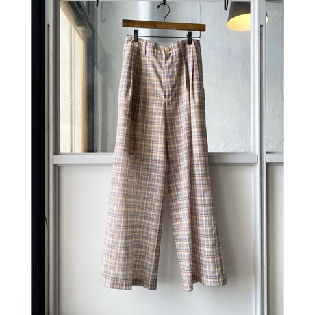 AURALEE  WOOL RECYCLE POLYESTER SHEER CHECK PANTS  A21SP02RC  (womens)