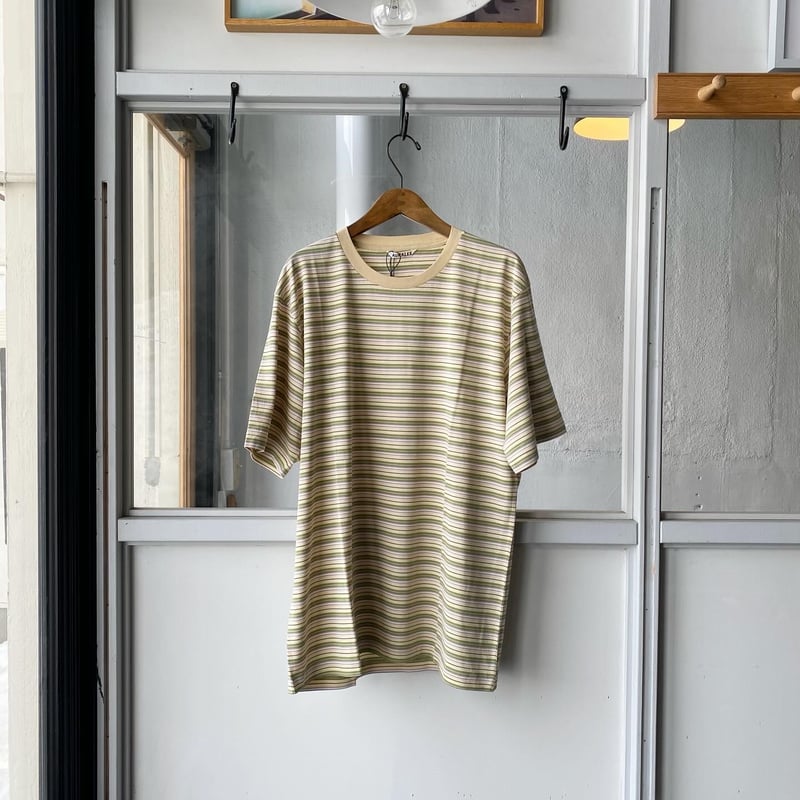 AURALEE HARD TWIST COTTON BORDER TEE | Less H