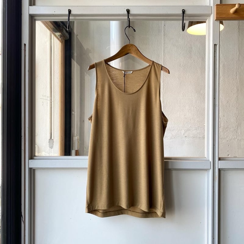 AURALEE SUPER SOFT WOOL JERSEY TANK | Less Hi