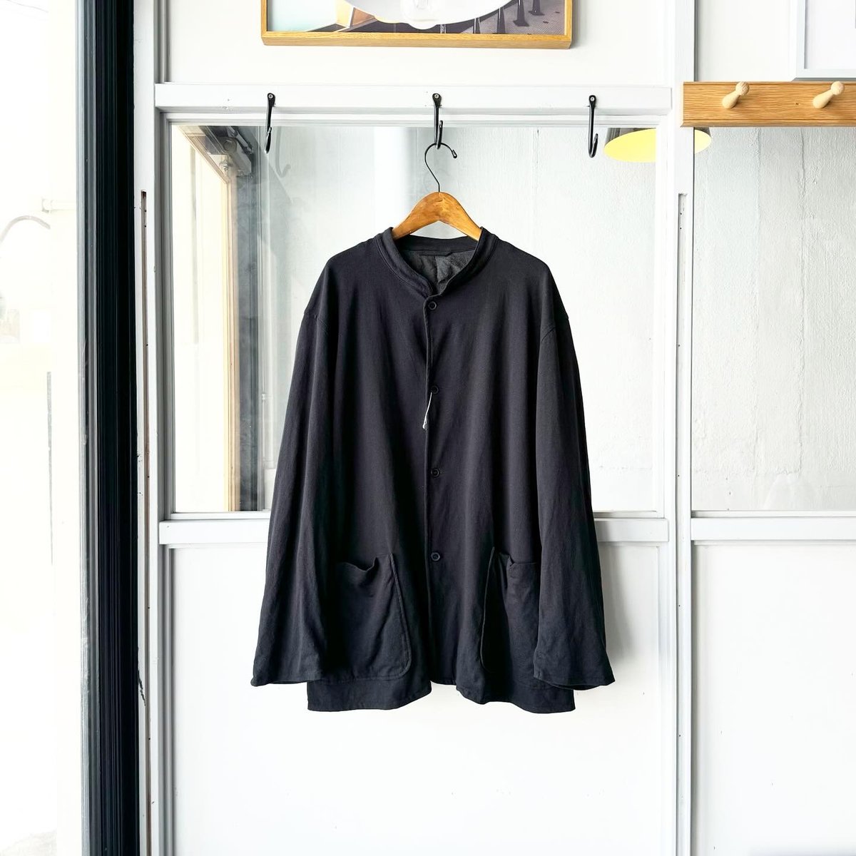 COMOLI コットンジャージスタンドカラージャケット COMOLI コットン ジャージ スタンド カラージャケット , Black