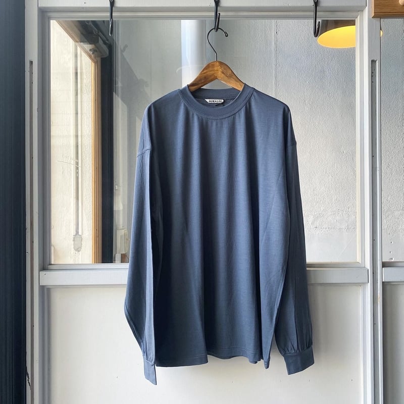 AURALEE WASHABLE LIGHT WOOL JERSEY L/S TEE A...