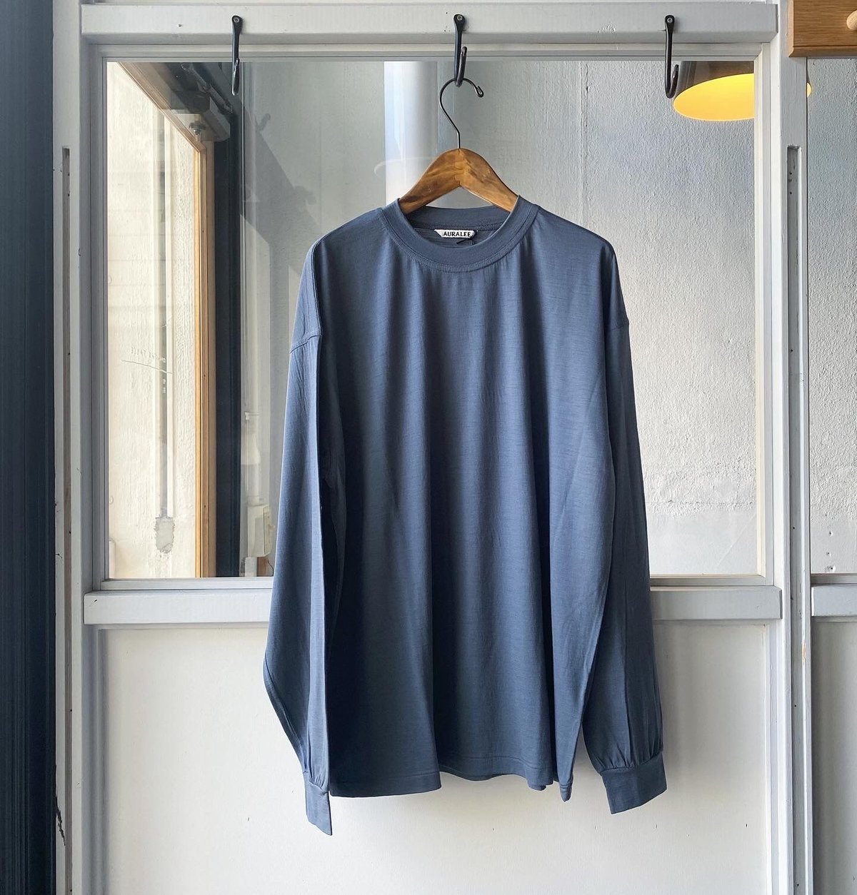 AURALEE WASHABLE LIGHT WOOL JERSEY L/S TEE A