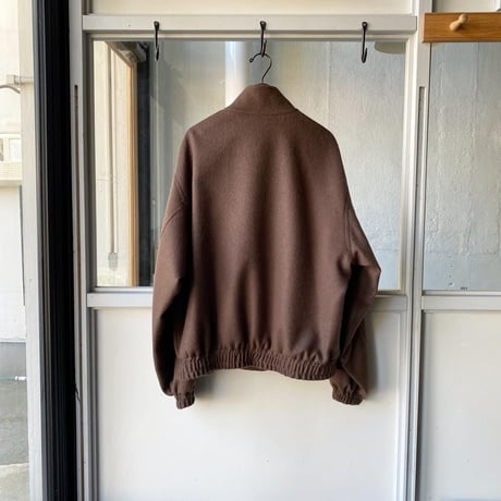 AURALEE 　BABY CAMEL FLANNEL ZIP BLOUSON