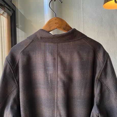 COMOLI   ウールチェック ショールカラージャケット