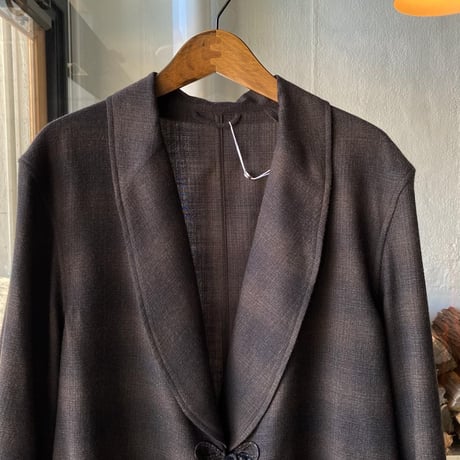 COMOLI   ウールチェック ショールカラージャケット