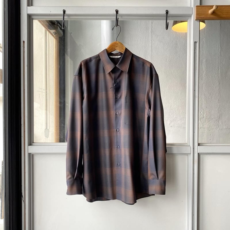 AURALEE SUPER LIGHT WOOL CHECK SHIRTS | Less H AURALEE SUPER LIGHT WOOL CHECK SHIRTS | Less H