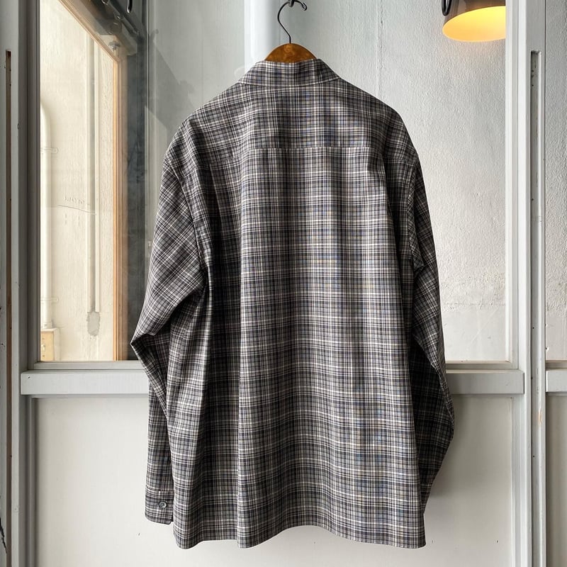 AURALEE WASHABLE SUPER LIGHT WOOL CHECK SHIRT...