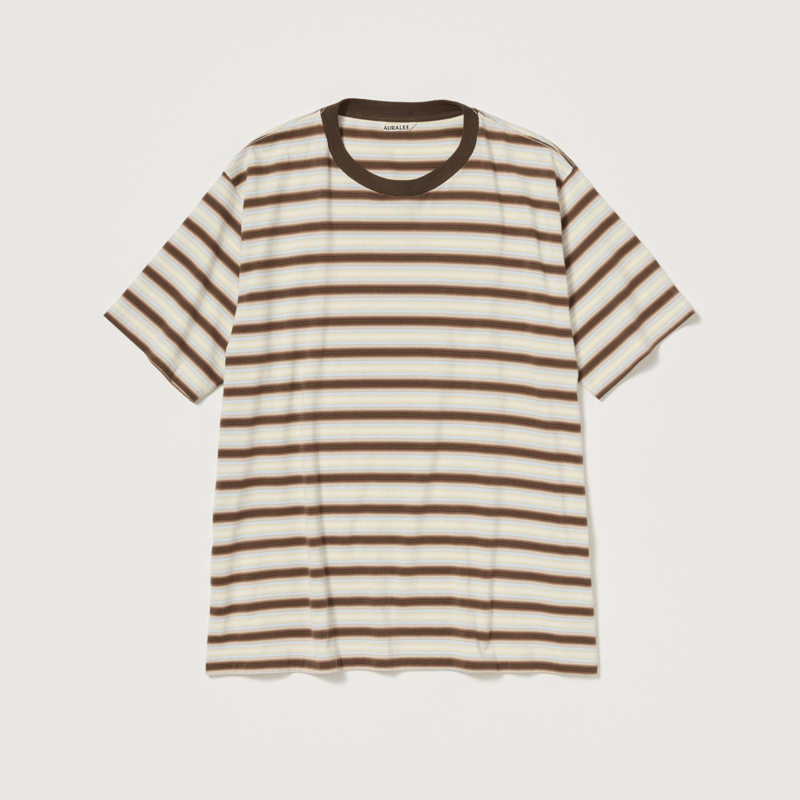 AURALEE GRADIENT STRIPE JERSEY TEE | Less Higa