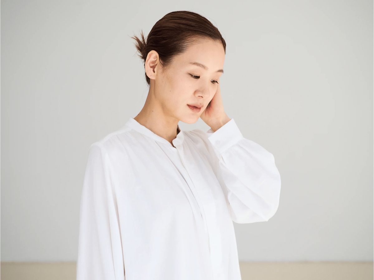 fruits of life コットンギャザーブラウス / 卯の花(オフ