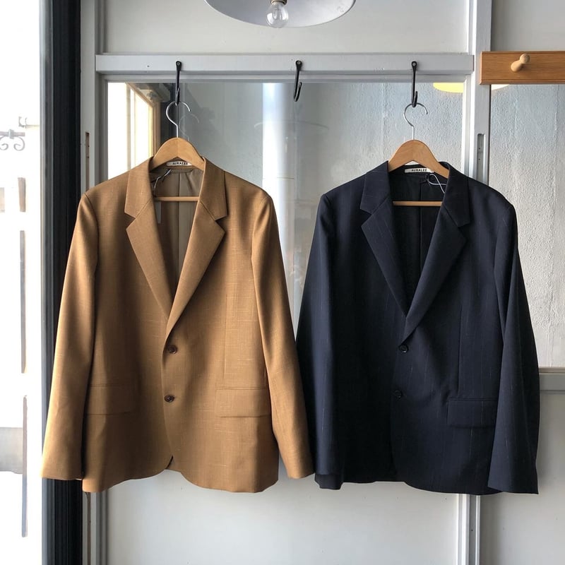 AURALEE WOOL CUPRA LINEN CLOTH JACKET | Less 