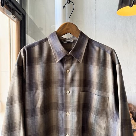 AURALEE　SUPER LIGHT WOOL CHECK SHIRT