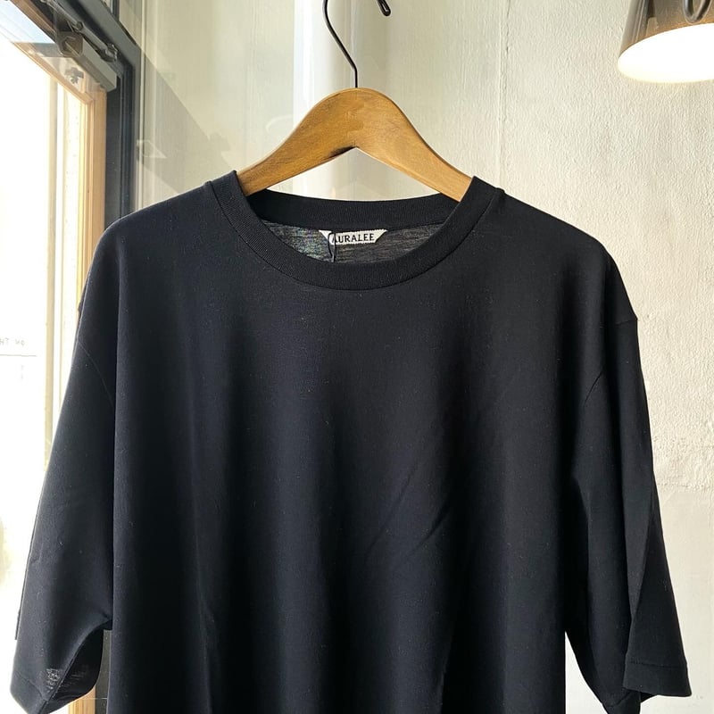 AURALEE SUPER SOFT WOOL JERSEY TEE | Less Hig AURALEE SUPER SOFT WOOL JERSEY TEE | Less Hig