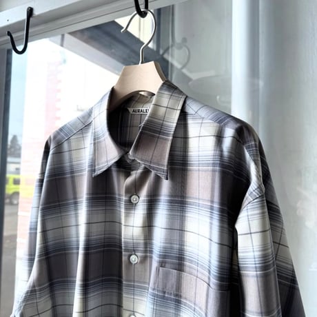 AURALEE　SUPER LIGHT WOOL CHECK SHIRT
