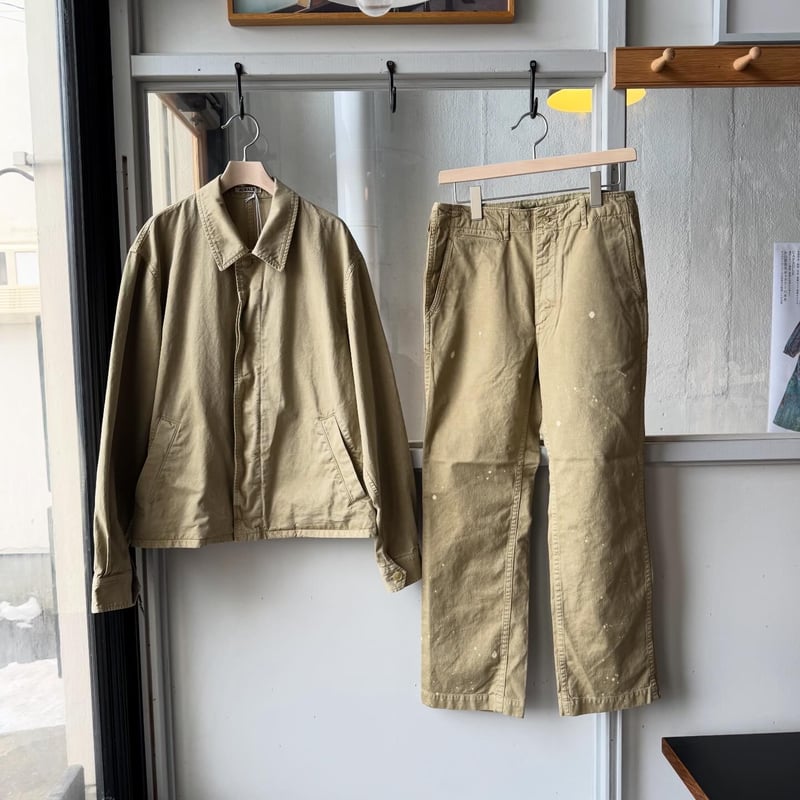 AURALEE GARMENT-DYED FINX LIGHT CHINO PANTS | L