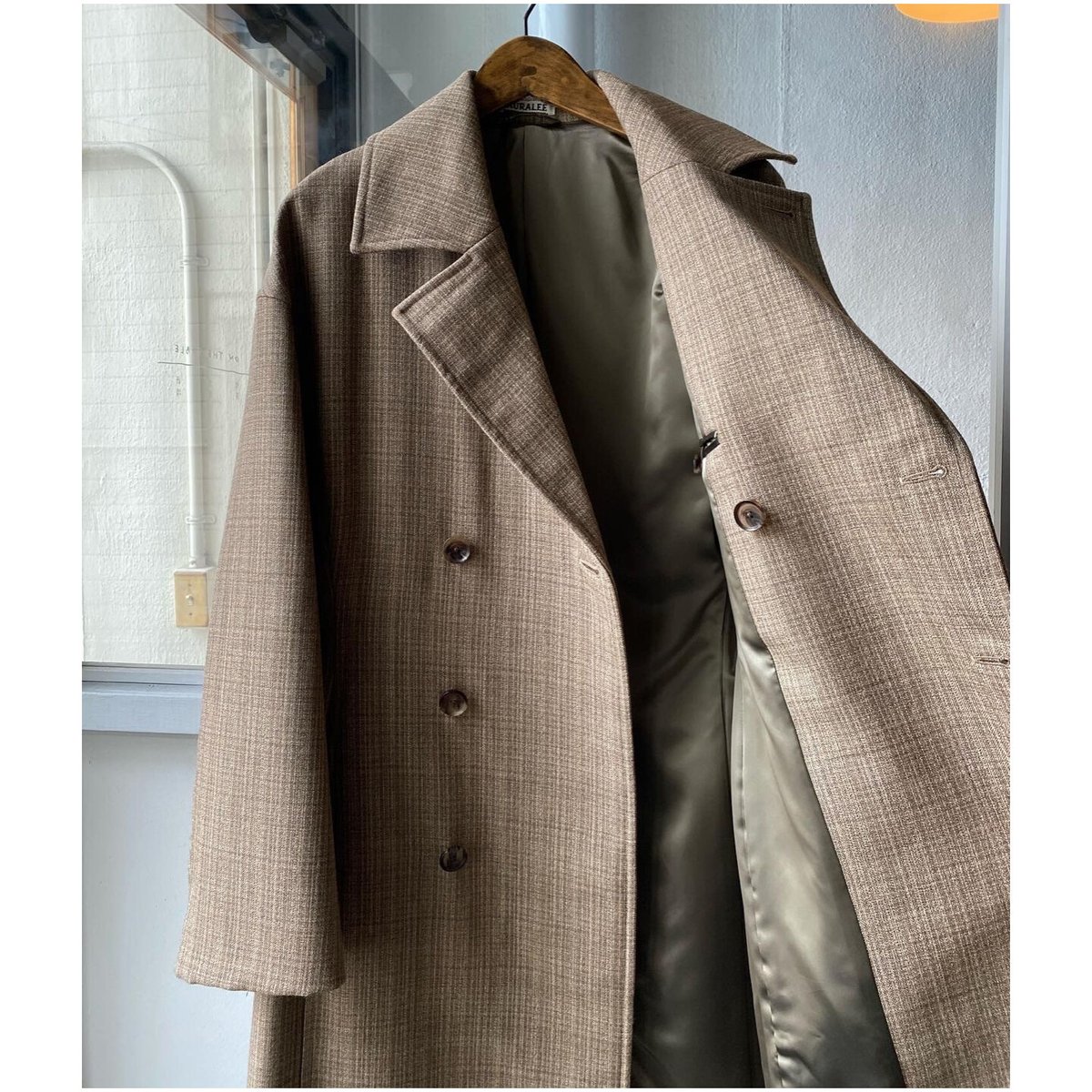 AURALEE BLUEFACED WOOL DOUBLE CLOTH COAT A20 AURALEE BLUEFACED WOOL DOUBLE CLOTH COAT A20
