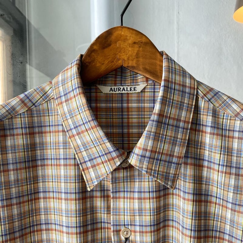 AURALEE WASHABLE SUPER LIGHT WOOL CHECK SHIRT AURALEE WASHABLE SUPER LIGHT WOOL CHECK SHIRT