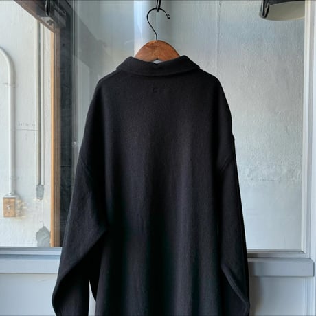 COMOLI　縮絨ウール ハーフジップワンピース