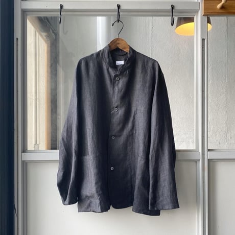 COMOLI   リネンヘリンボーン スタンドカラージャケット