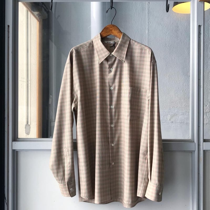 AURALEE SUPER LIGHT WOOL CHECK SHIRTS A20SS01L...