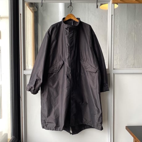 COMOLI　コットンシルク フーデッドコート