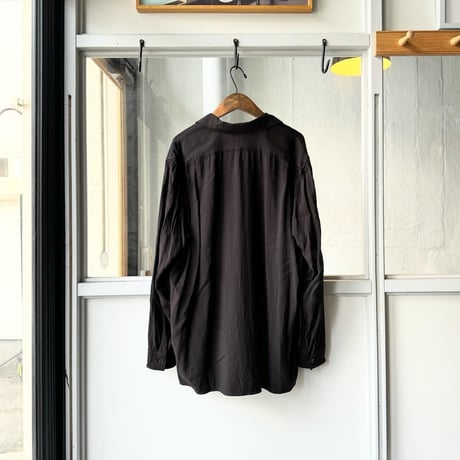COMOLI　レーヨン オープンカラーシャツ - BLACK