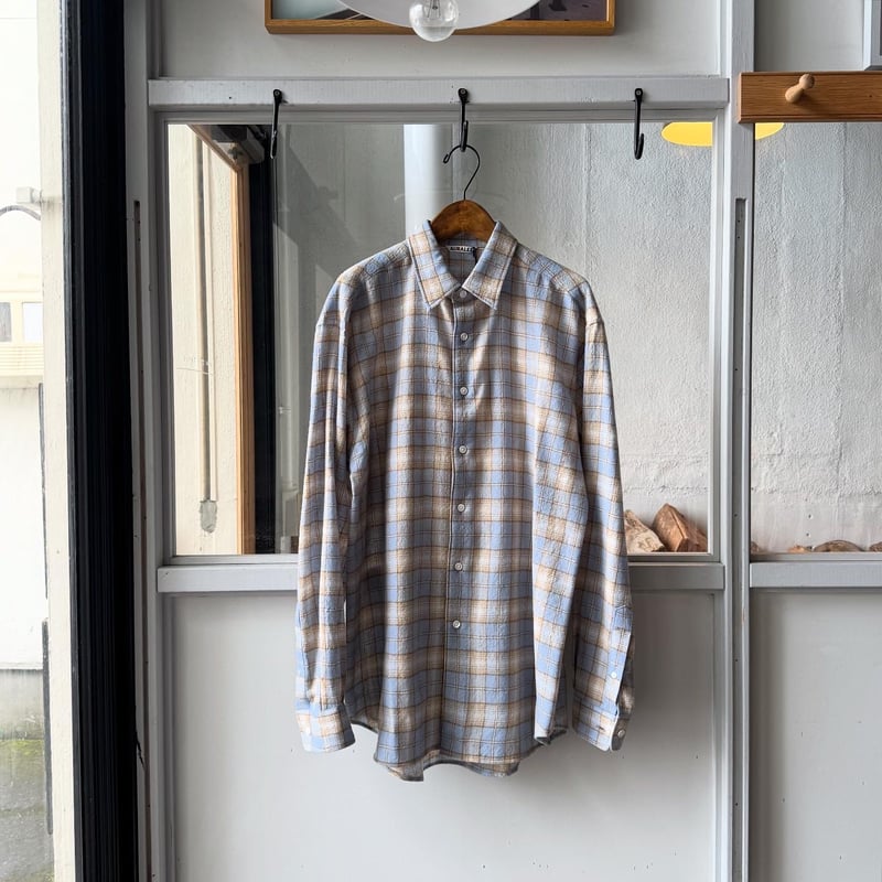 AURALEE AIRY WOOL CHECK SHIRT | Less Higashikawa