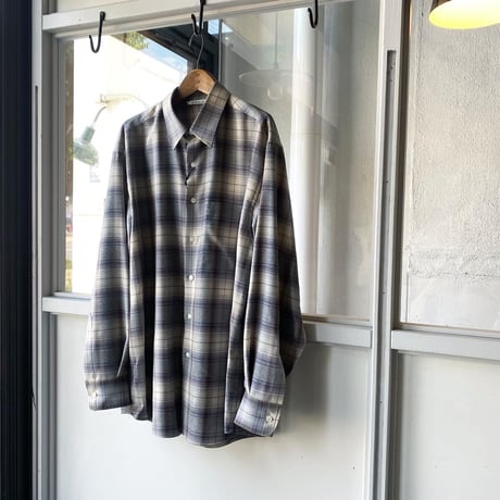 AURALEE 　SUPER LIGHT WOOL CHECK SHIRTS