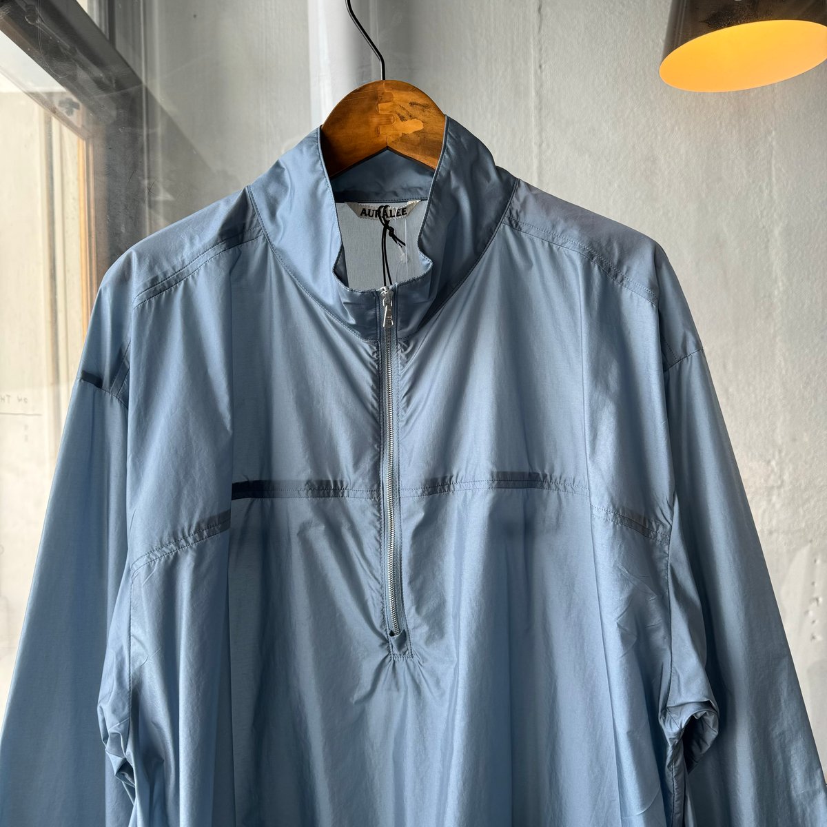 AURALEE LIGHT NYLON HALF ZIP P/O オーラリー 4 Auralee – Light Nylon Half Zip P/O Light Yellow