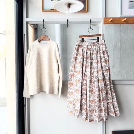 YAECA　[WOMENS] CANVAS DESIGN　ギャザースカート. (MINIATURE WONDERLAND)