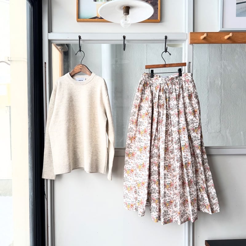 YAECA [WOMENS] CANVAS DESIGN ギャザースカート. (MINIATU