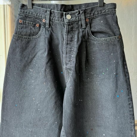 ssstein　  VINTAGE REPRODUCTION SPLASHED DENIM JEANS　BLACK