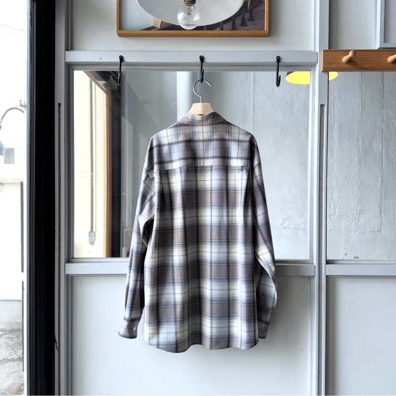 AURALEE SUPER LIGHT WOOL CHECK SHIRT | Less Hi