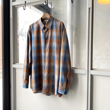 AURALEE　SUPER LIGHT WOOL CHECK SHIRTS