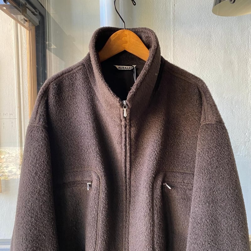 AURALEE BRUSHED SURI ALPACA MOHAIR JAQUARD ZIP AURALEE BRUSHED SURI ALPACA MOHAIR JAQUARD ZIP