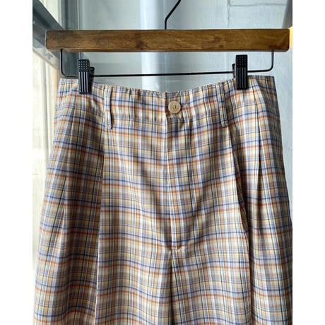AURALEE  WOOL RECYCLE POLYESTER SHEER CHECK PANTS  A21SP02RC  (womens)