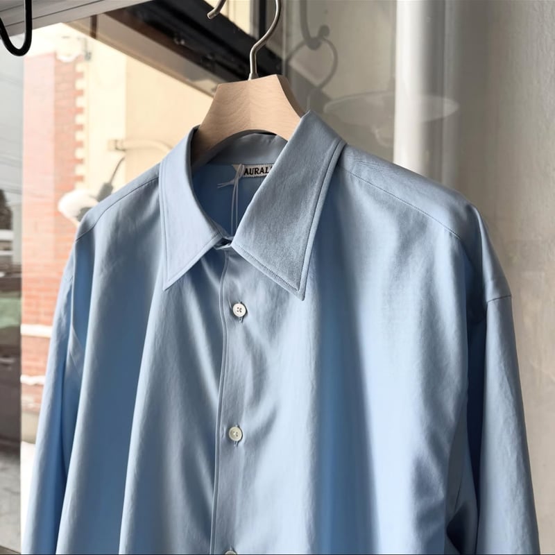 AURALEE WASHED FINX TWILL SHIRT | Less Higashi
