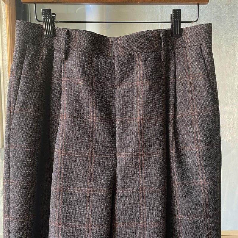 AURALEE BLUEFACED WOOL CHECK WIDE SLACKS A2 AURALEE BLUEFACED WOOL CHECK WIDE SLACKS A2