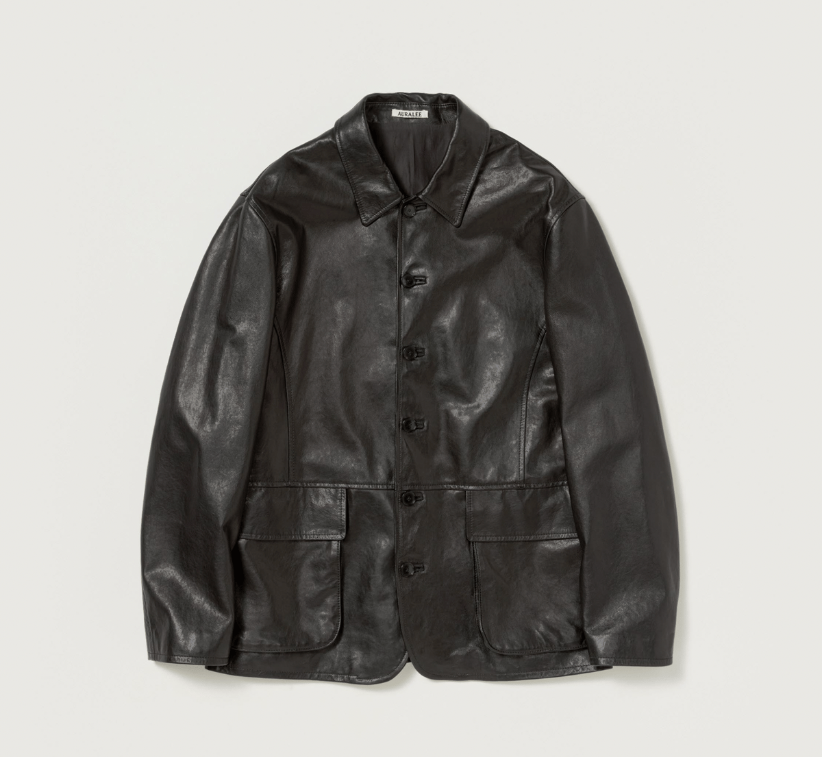 AURALEE TEXTURED LAMB LEATHER BLOUSON | Less H