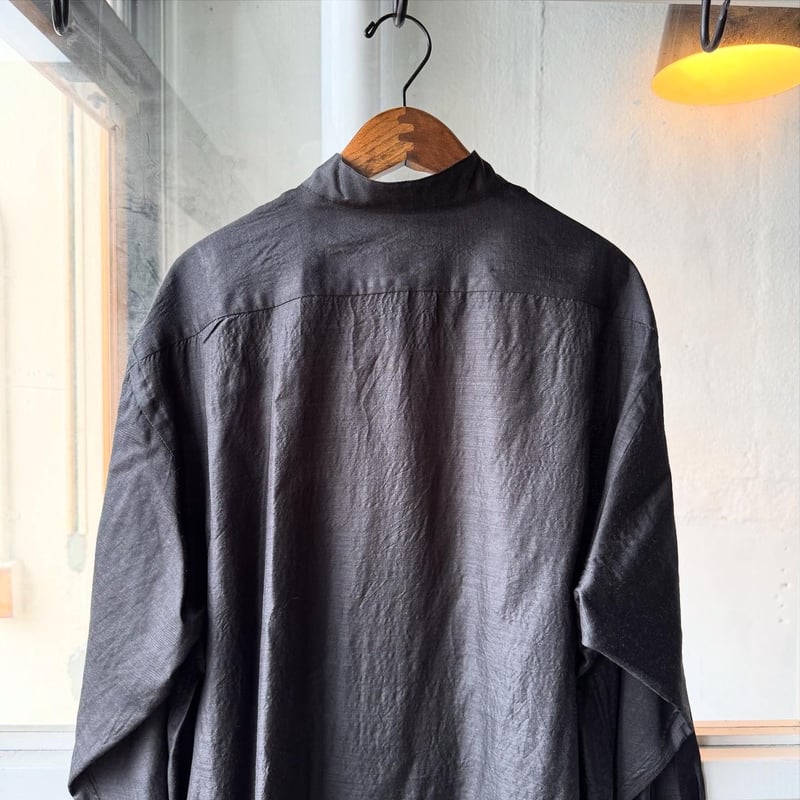 【COMOLI】シルクネル プルオーバーシャツ CHARCOAL size:2 COMOLI 〉 “ウールシルクプルオーバーシャツ” Color: CHARCOAL