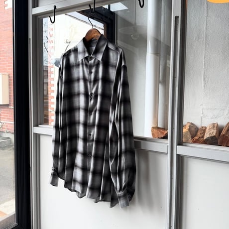 ssstein　  RAYON/LYOCELL CHECK OVERSIZED DOWN PAT SHIRT