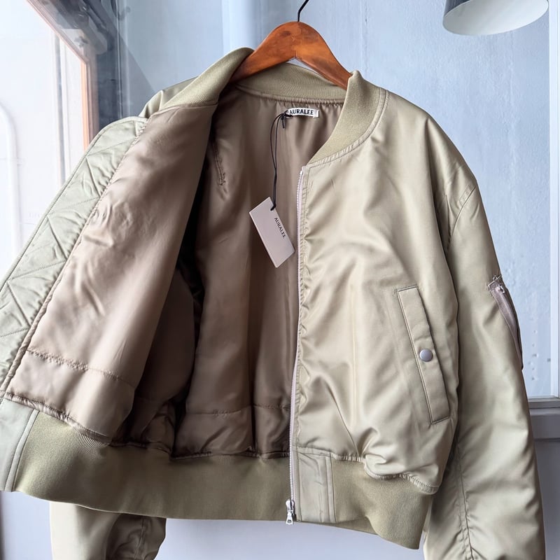 AURALEE HIGH DENSITY SILK TWILL FLIGHT BLOUSON AURALEE HIGH DENSITY SILK TWILL FLIGHT BLOUSON
