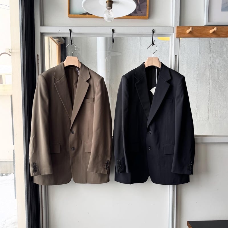 ジャケット・アウター AURALEE LIGHT WOOL MAX GABARDINE BLOUSON Auralee Light Wool Max Gabardine Jacket in Top Brown Curated at