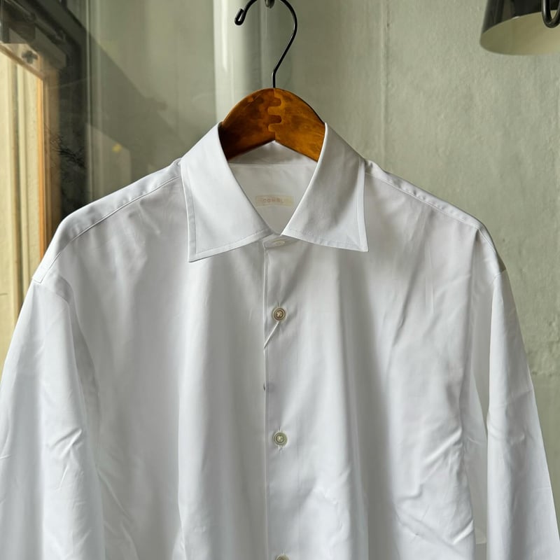 comoli ホワイトシャツ COMOLI コモリシャツ, White – Navyblue