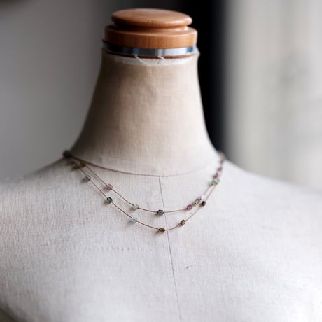 Margaret Solow 　 Square Mix Tourmaline Long Necklace